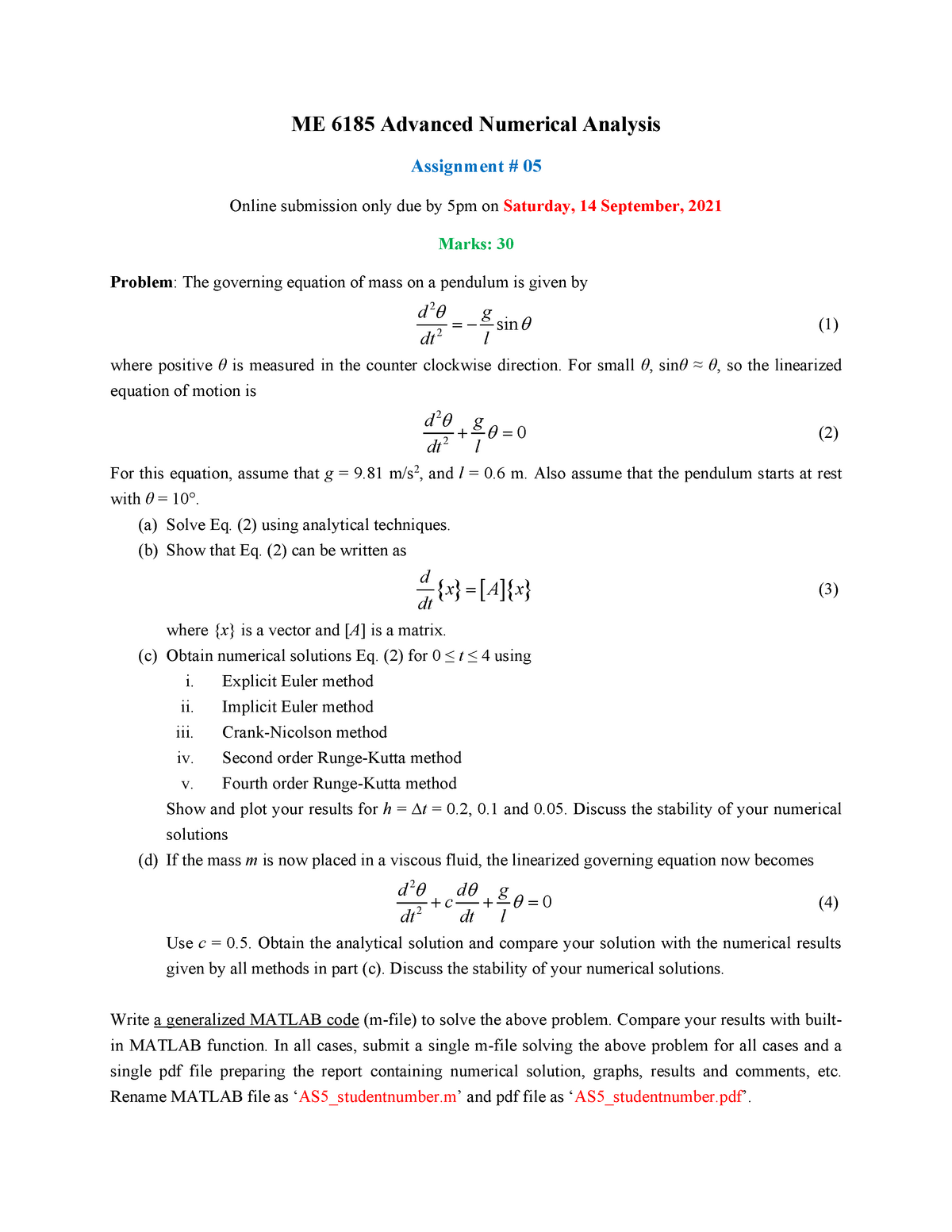 numerical analysis assignment