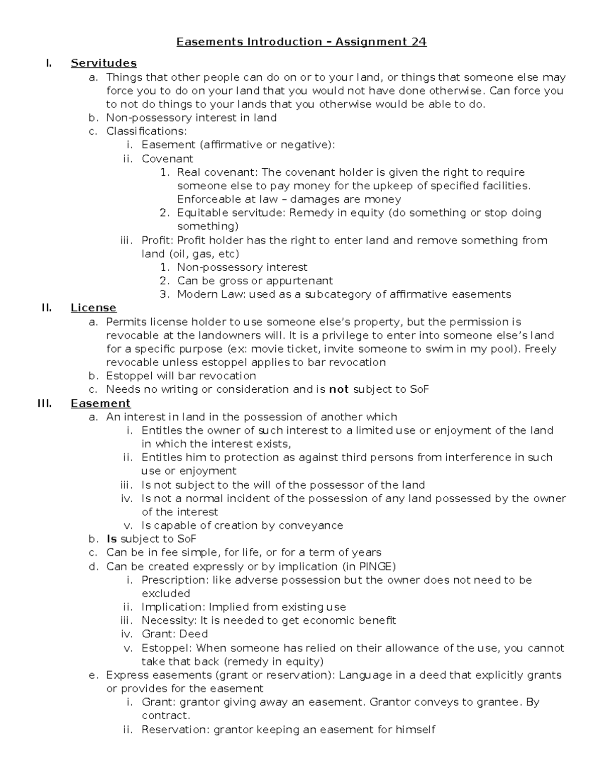 assignment of easements