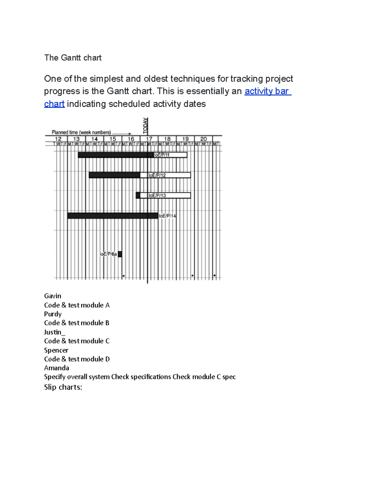 Visualization-techniques - The Gantt chart One of the simplest and ...