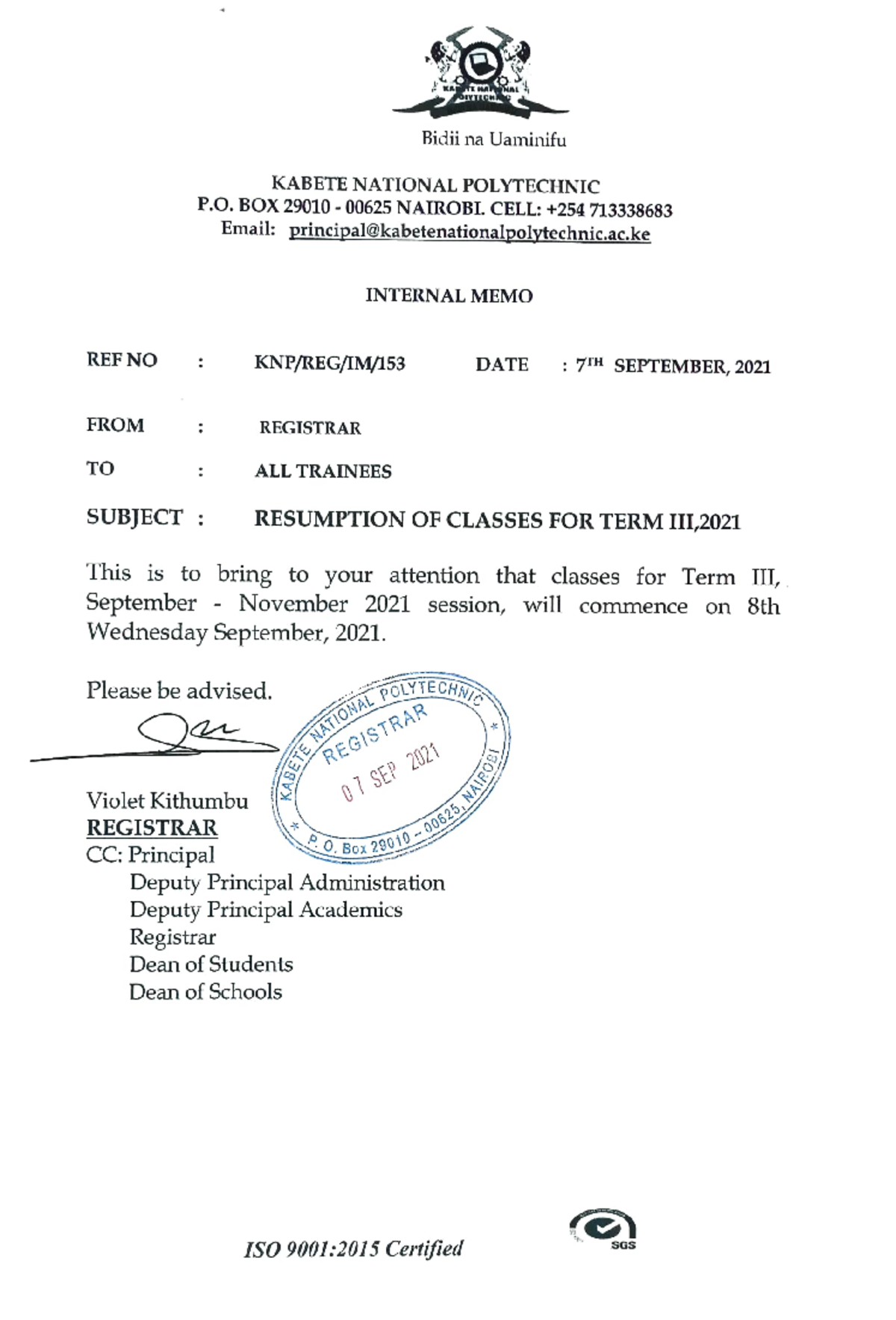 Application Form Kabete National Polytechnic at Imogen Parry-okeden blog