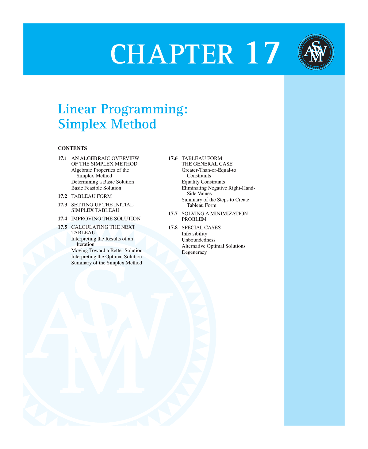 Chapter 17 - None - Linear Programming: Simplex Method ####### CONTENTS ...