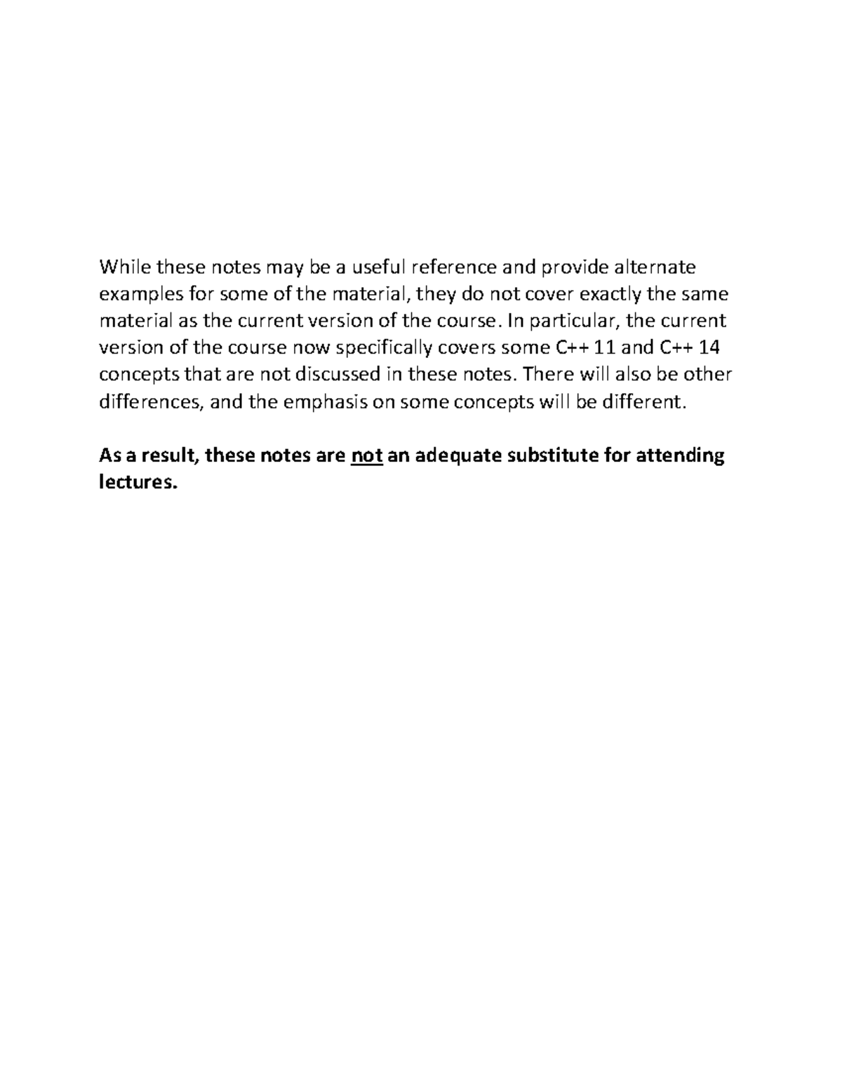 Notes - jno - While these notes may be a useful reference and provide ...