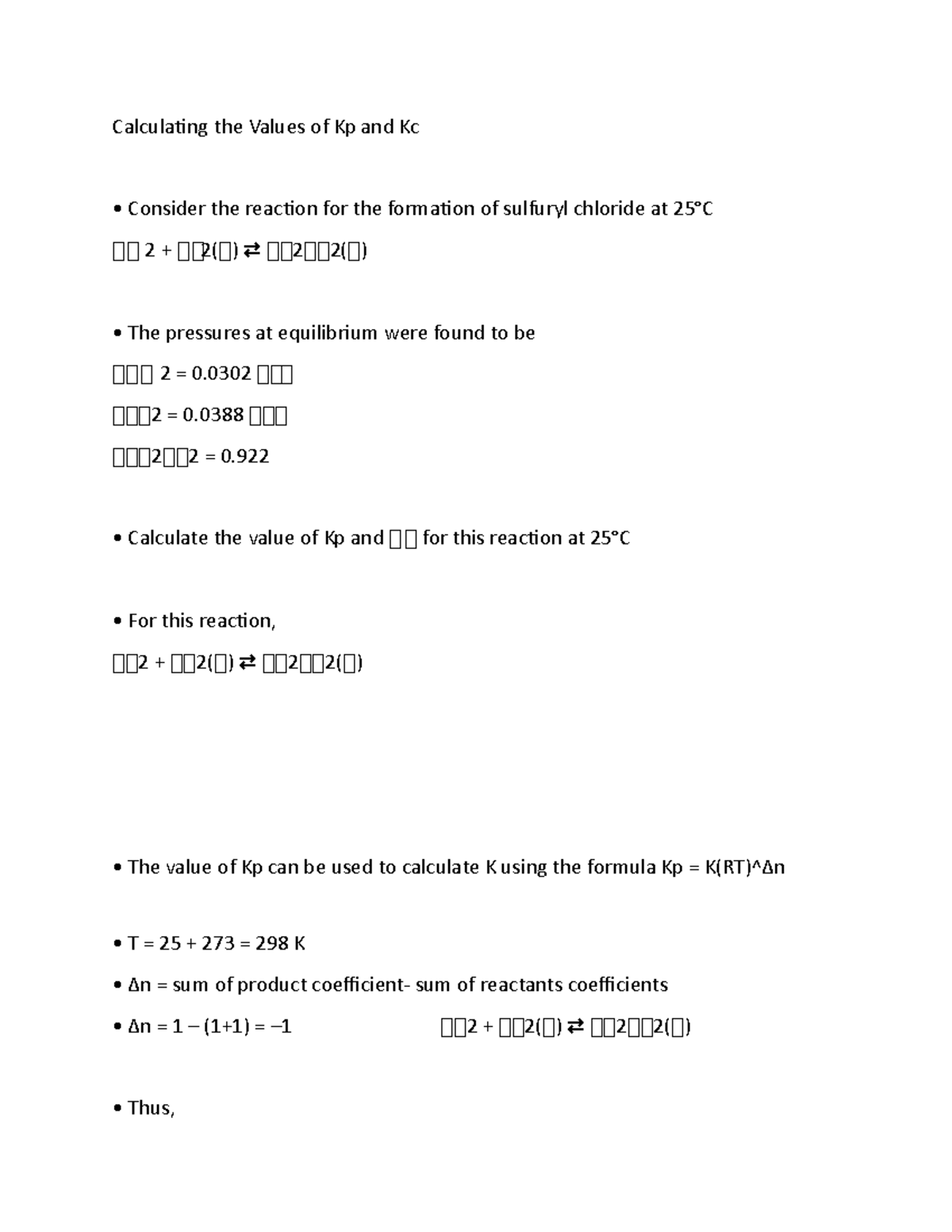 71 Calculating the Values of Kp and Kc Calculating the Values of Kp