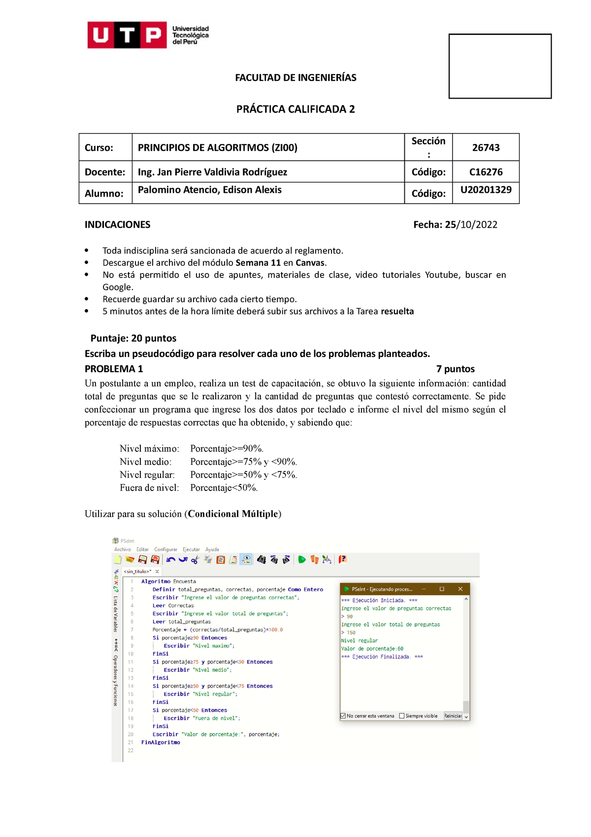 Segunda Practica Calificada 1B - Copia - FACULTAD DE INGENIERÍAS ...