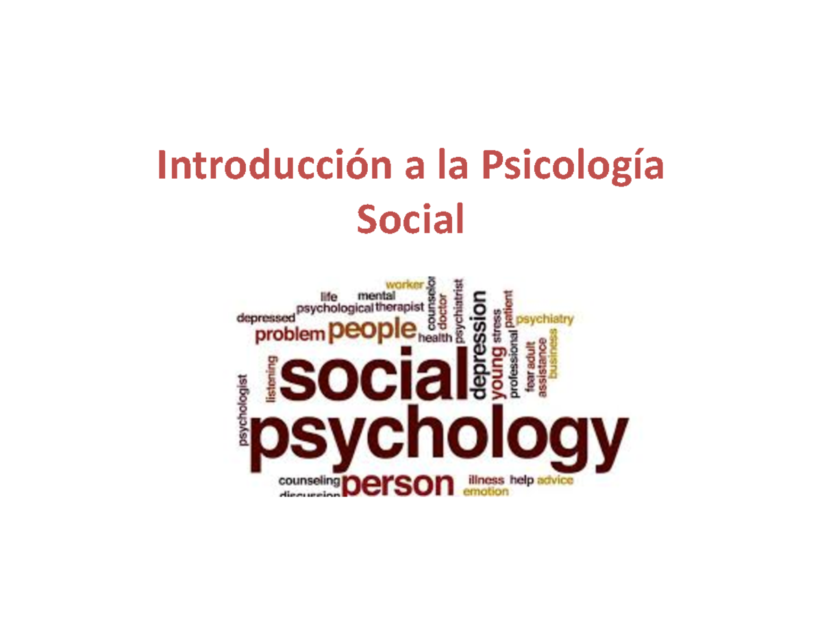 Clase 2 Introduccion A La Psicologia Social - Introducción A La ...