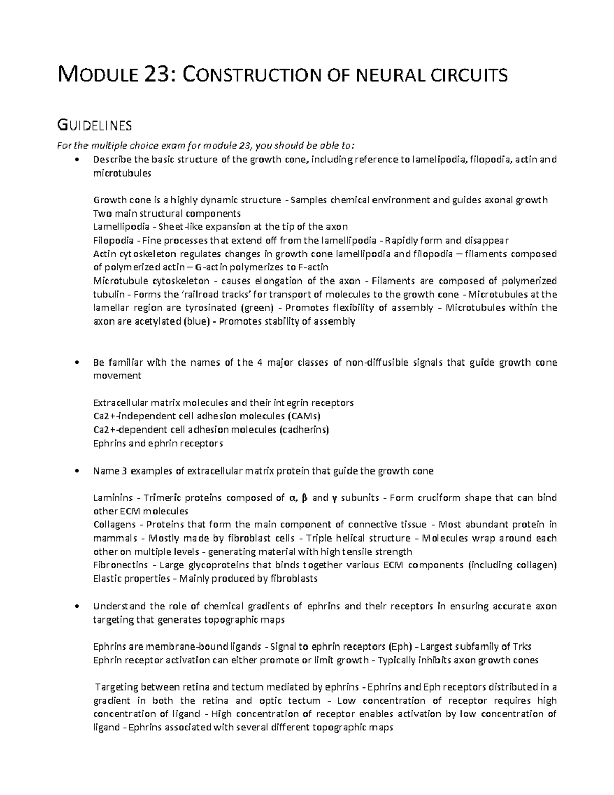 Revision Notes for the multiple choice exam for Module 23 ...
