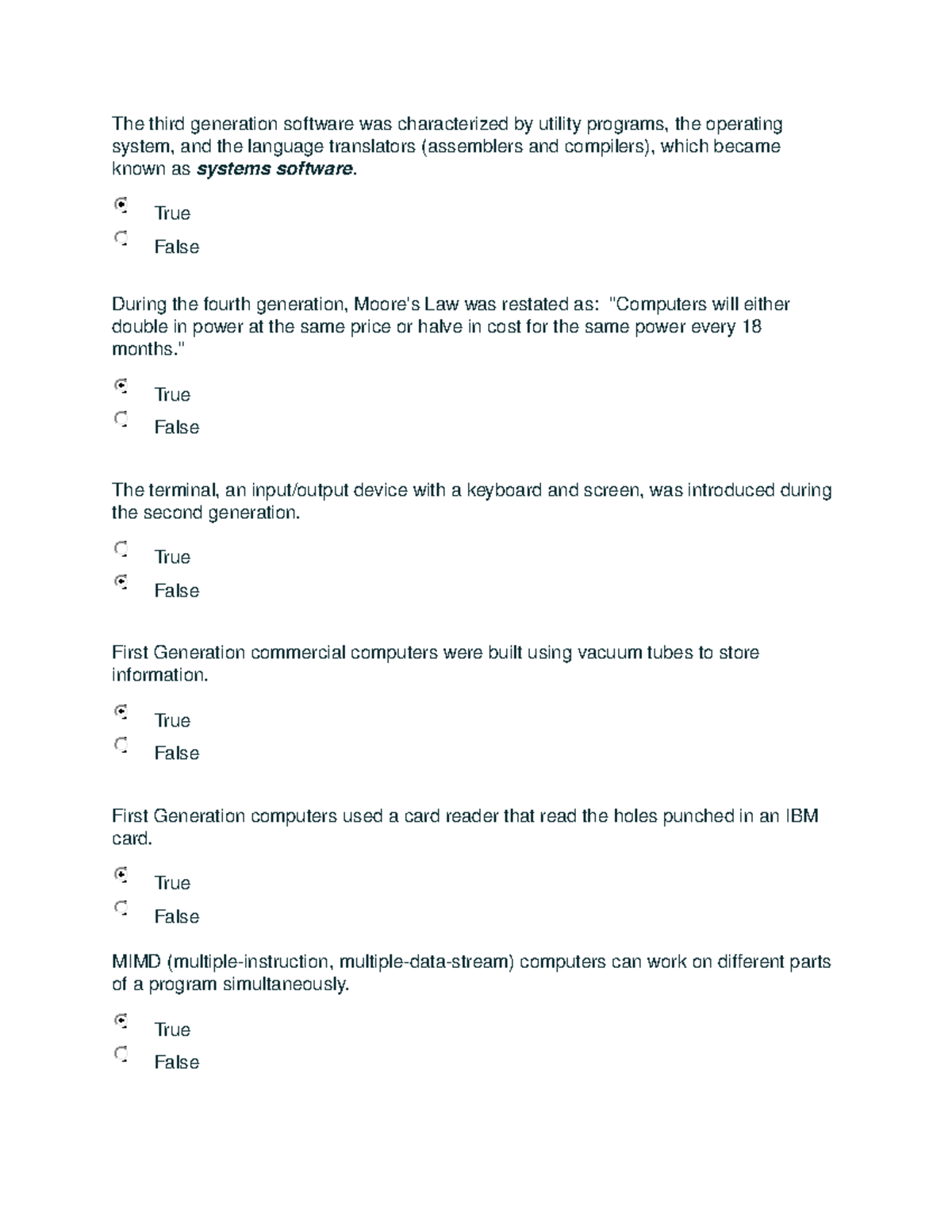 Quiz chapters.1-7 results Computer Science Illuminated 7th edition ...