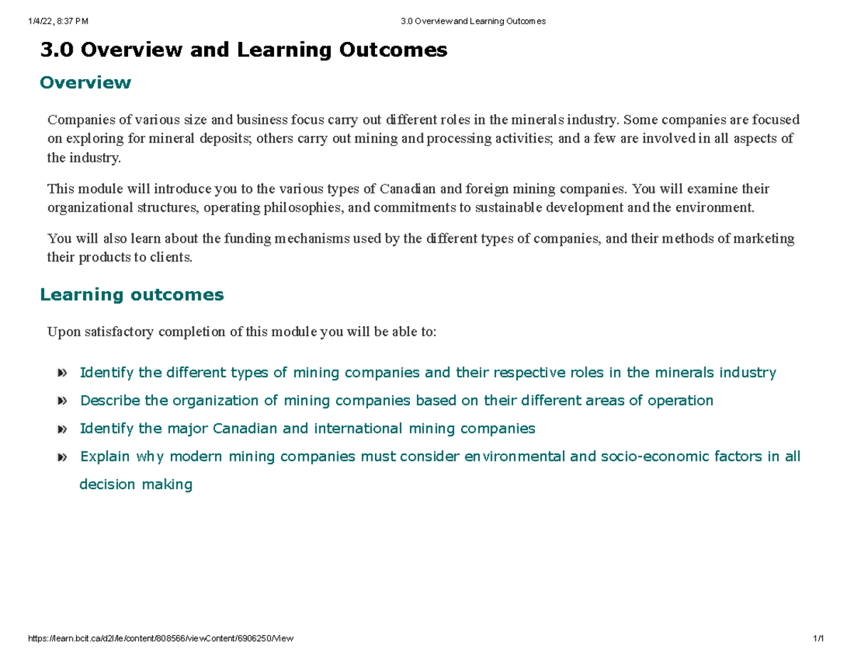 Module 3 - Mineral Companies - 1/4/22, 8:37 PM 3 Overview and Learning ...