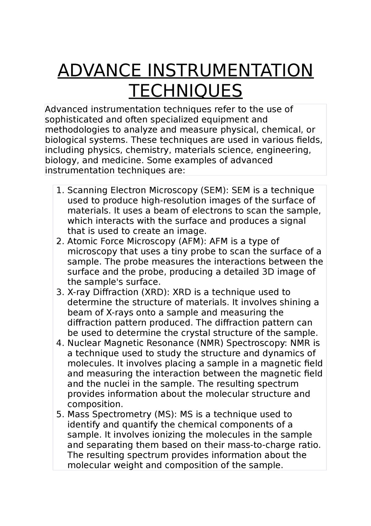 instrumentation thesis