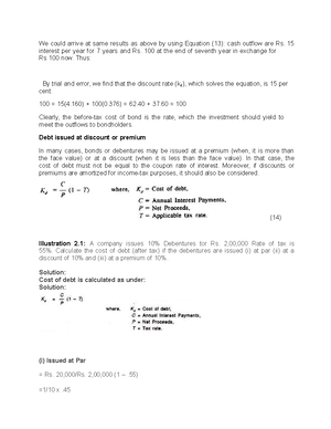 Fin 501 intra notes 2 - Net Present Value (NPV): The NPV of a course of ...