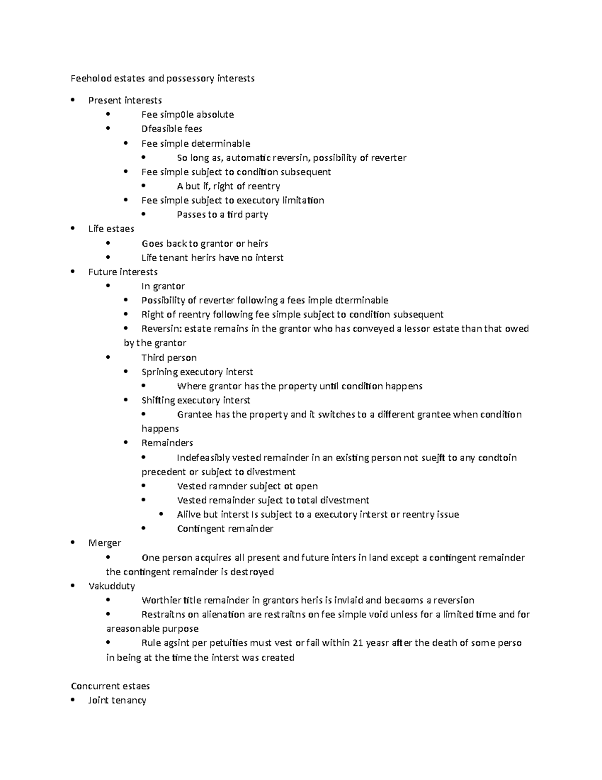Property notes 6-5-2023 - Feeholod estates and possessory interests ...