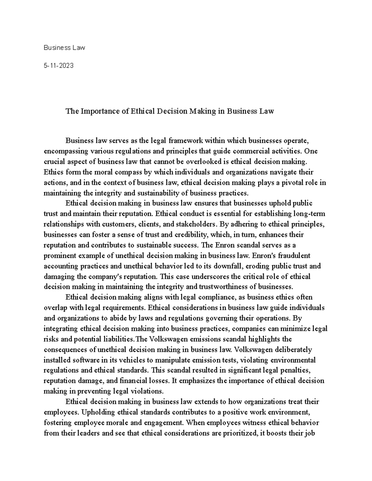 business-law-essay-business-law-5-11-the-importance-of-ethical