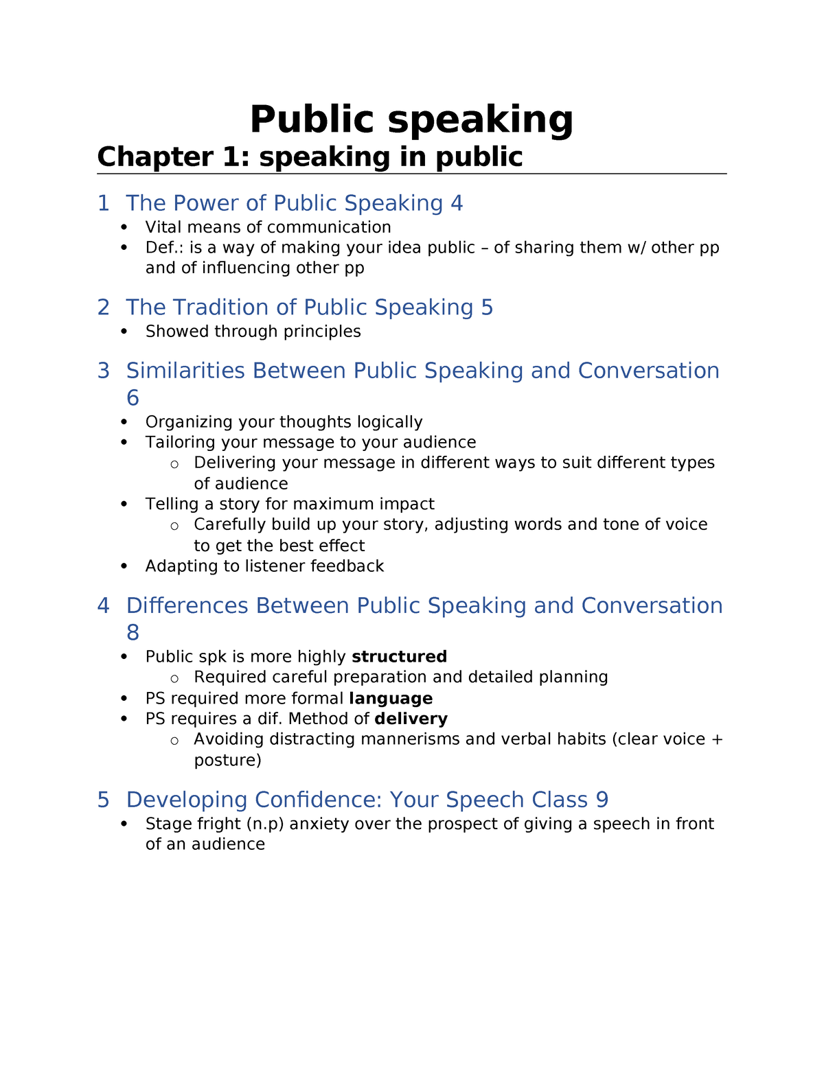 Public speaking chap 1 - Public speaking Chapter 1: speaking in public ...