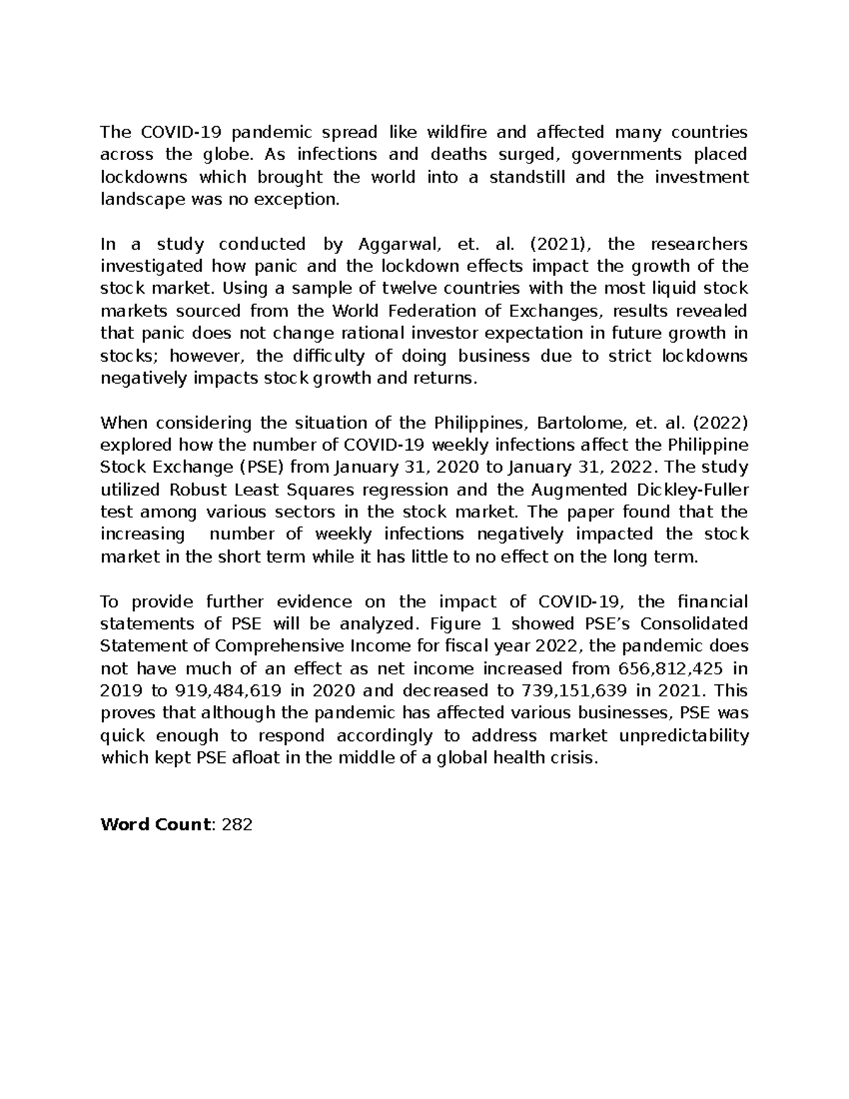 Effect OF THE Pandemic IN THE Financial Performance OF Entities - The ...