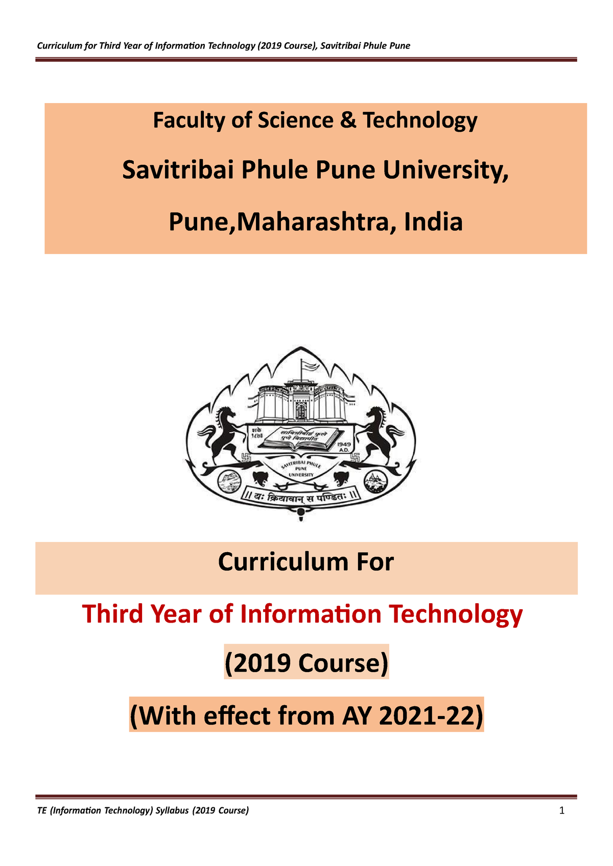 Third-Year-Information Technology-2019-Course-09 - Curriculum For Third ...