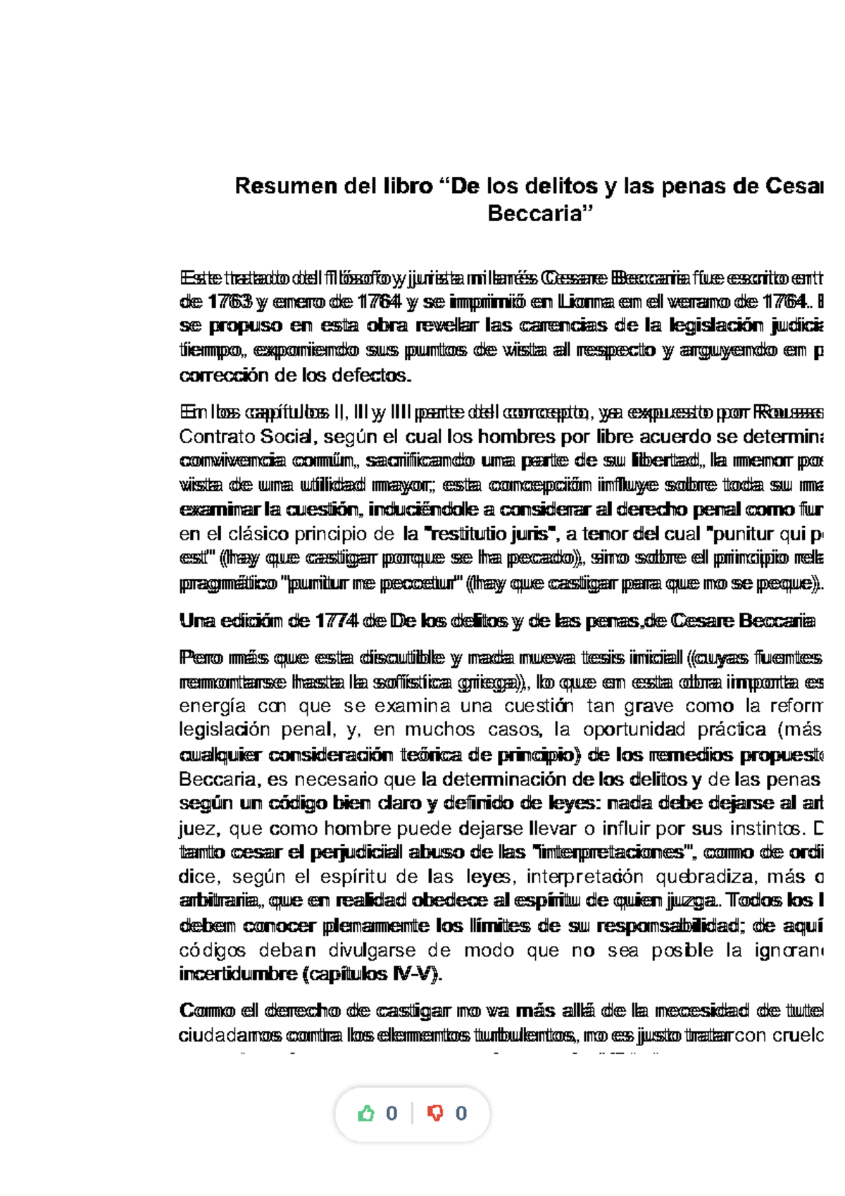 Pdf Resumen Del Libro De Los Delitos Y Las Penas Cesare Beccaria