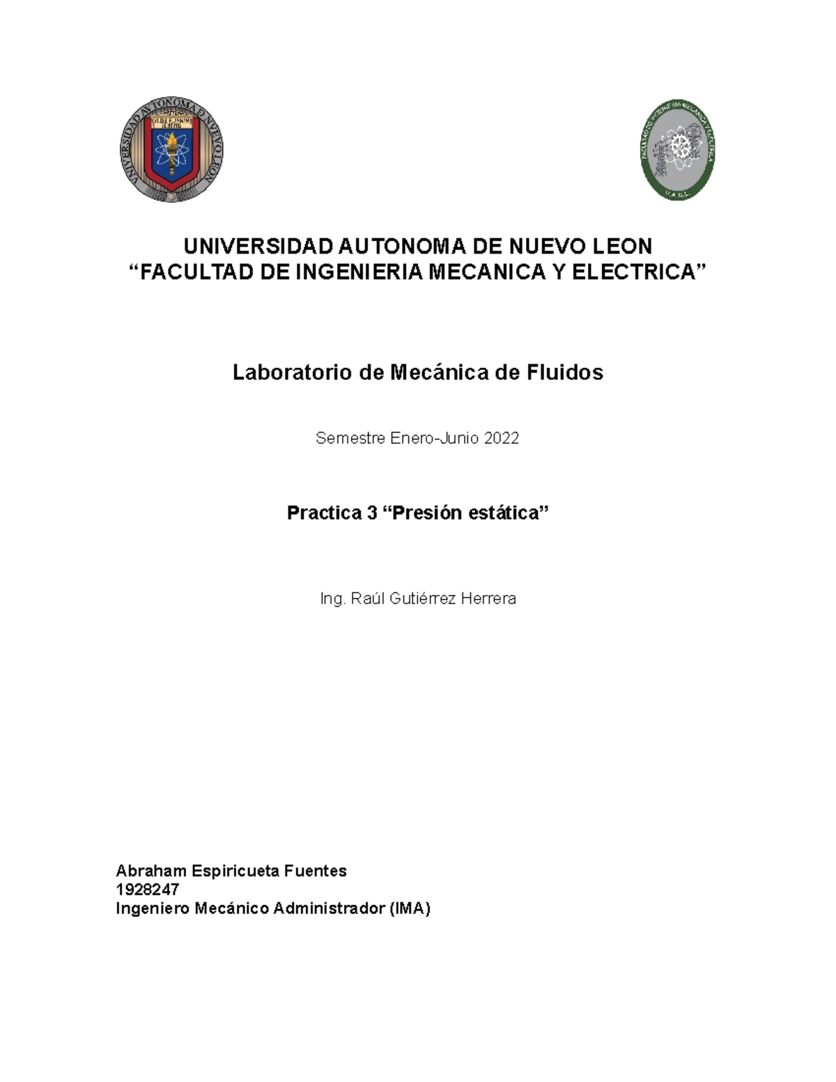 Practica 3 Lab. MF 1928247 Universidad Autonoma de Nuevo Leon ...