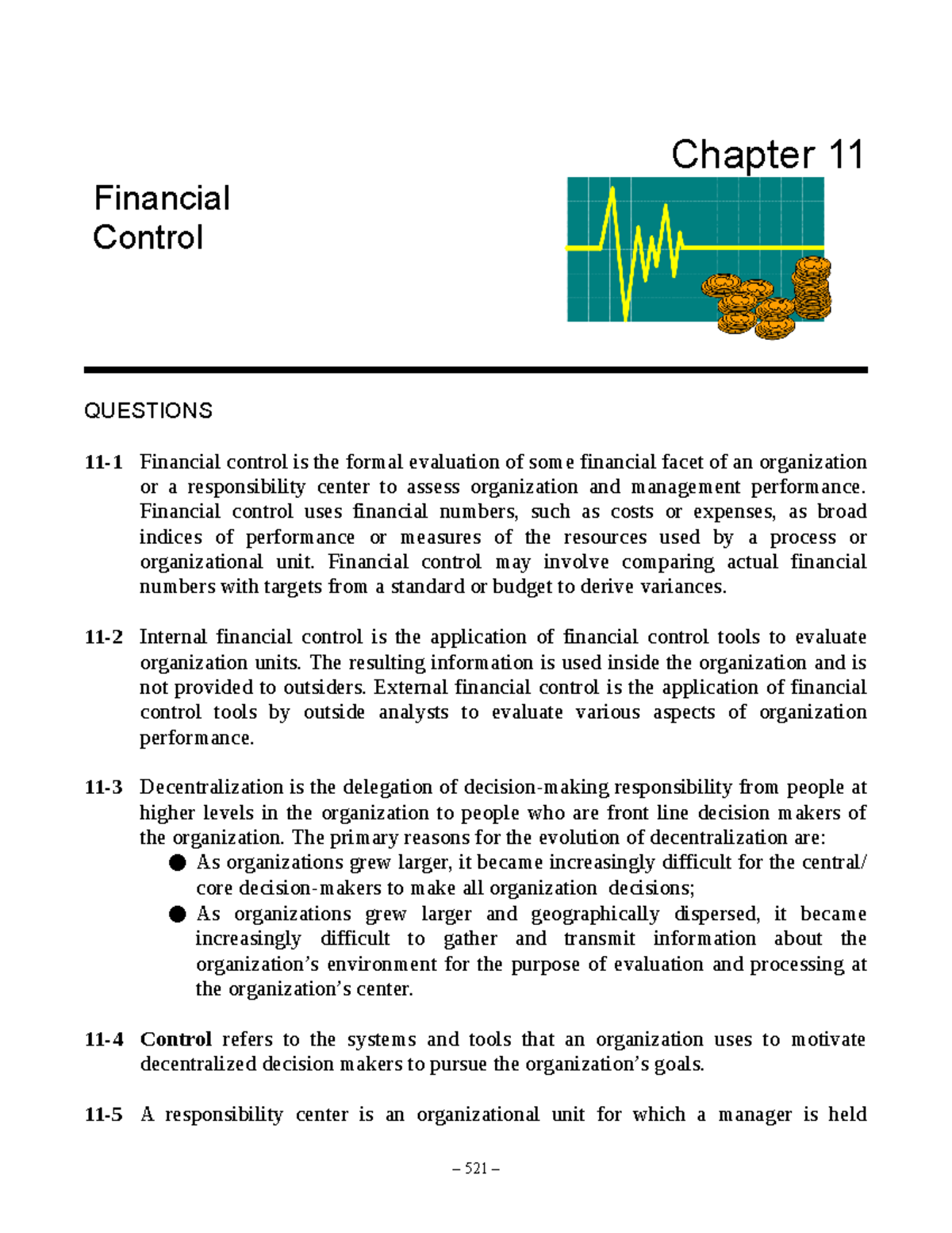 Management accounting 6th edition ch11 SM - Chapter 11 Financial ...