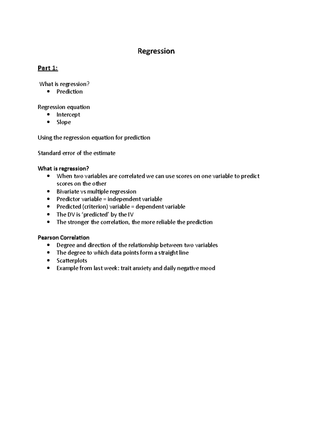 Week 7 - Regression - HD notes - Regression Part 1: What is regression ...