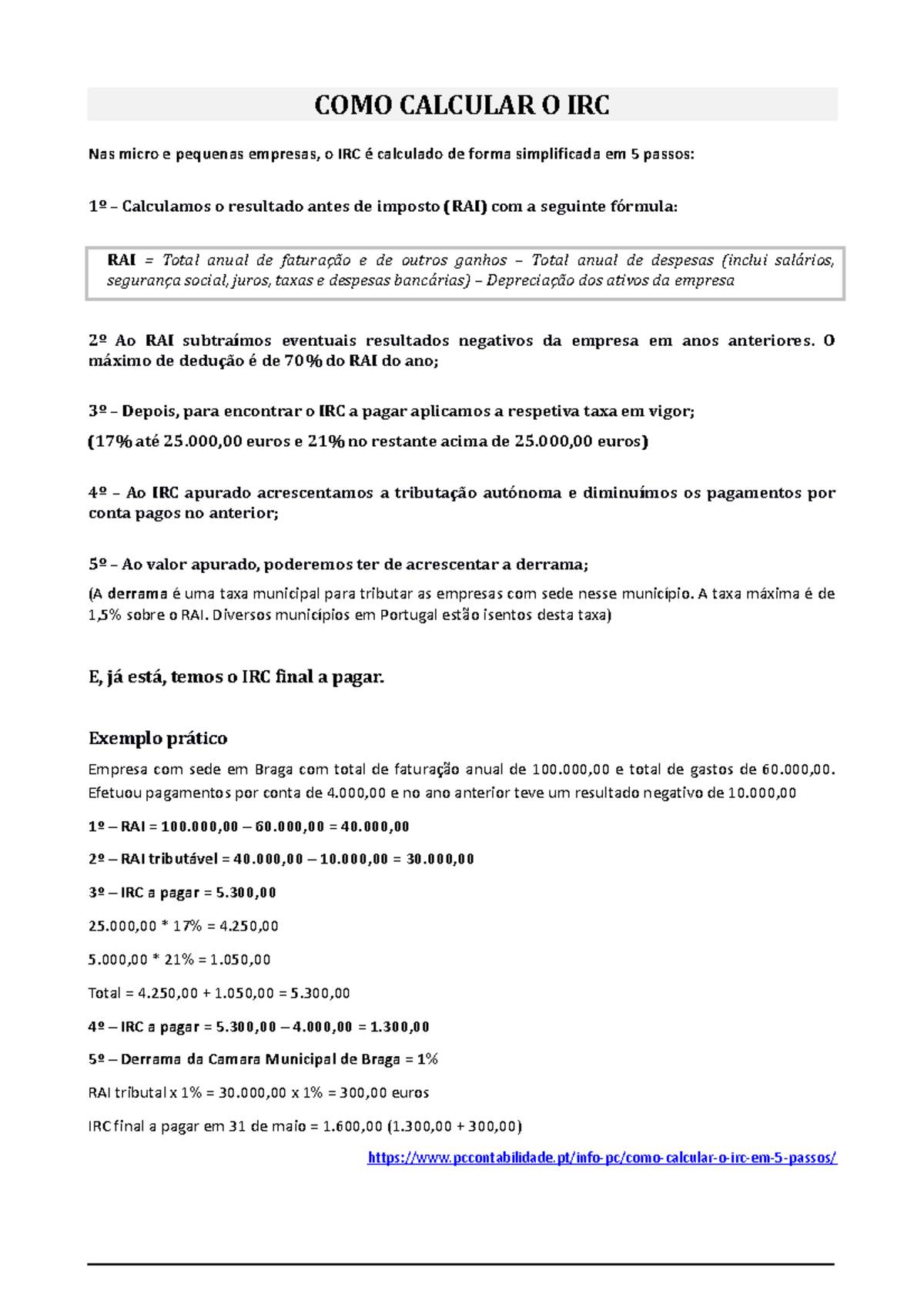 COMO Calcular O IRC - COMO CALCULAR O IRC Nas micro e pequenas empresas ...