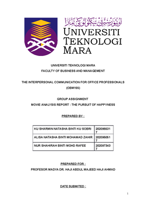 Assignment Obm 210 Individual University Teknologi Mara Jengka Campus Pahang Faculty Of Assignment Obm 210 Individual University Teknologi Mara Jengka Campus Pahang Faculty Of