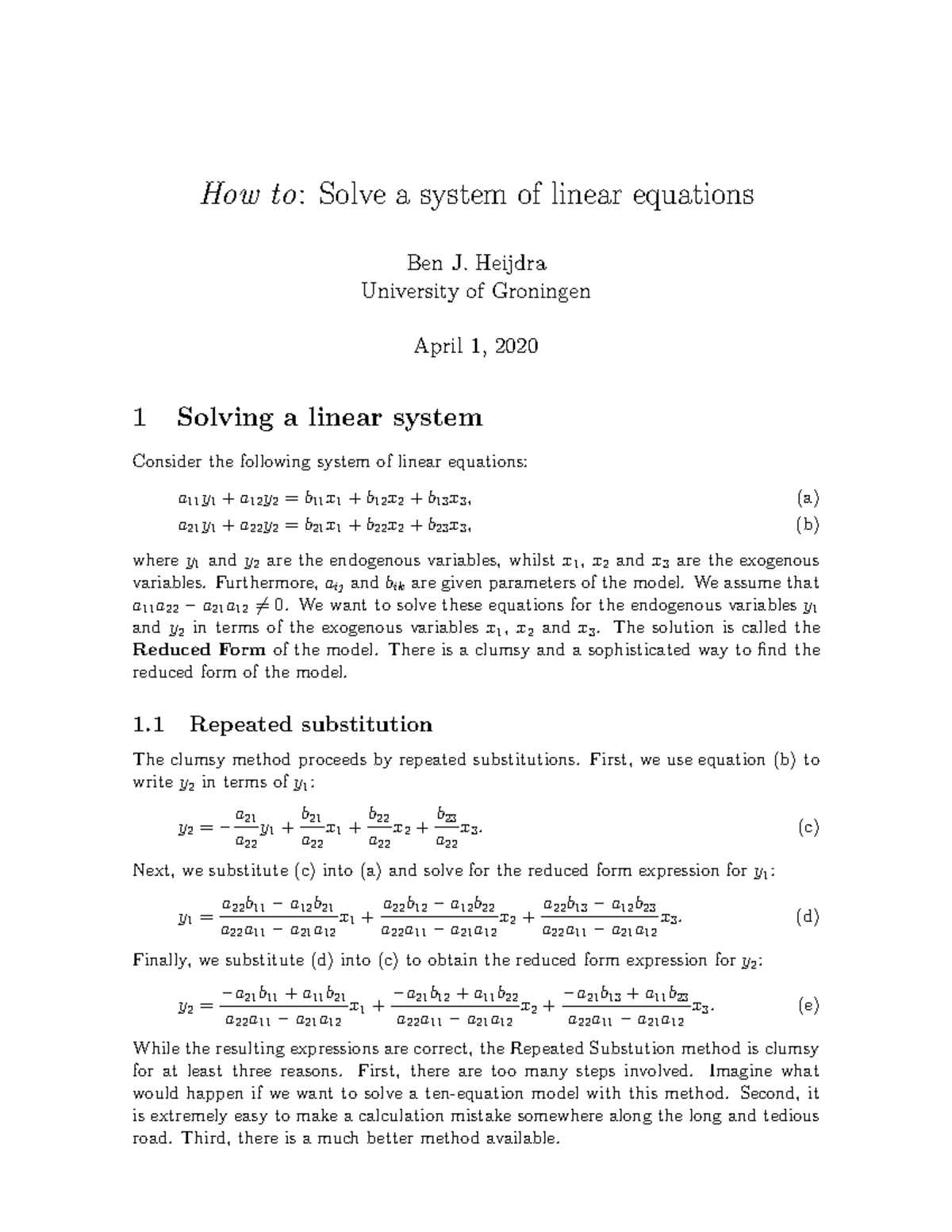 Intermediate Mathematics - How to - Solve a system of linear equations ...