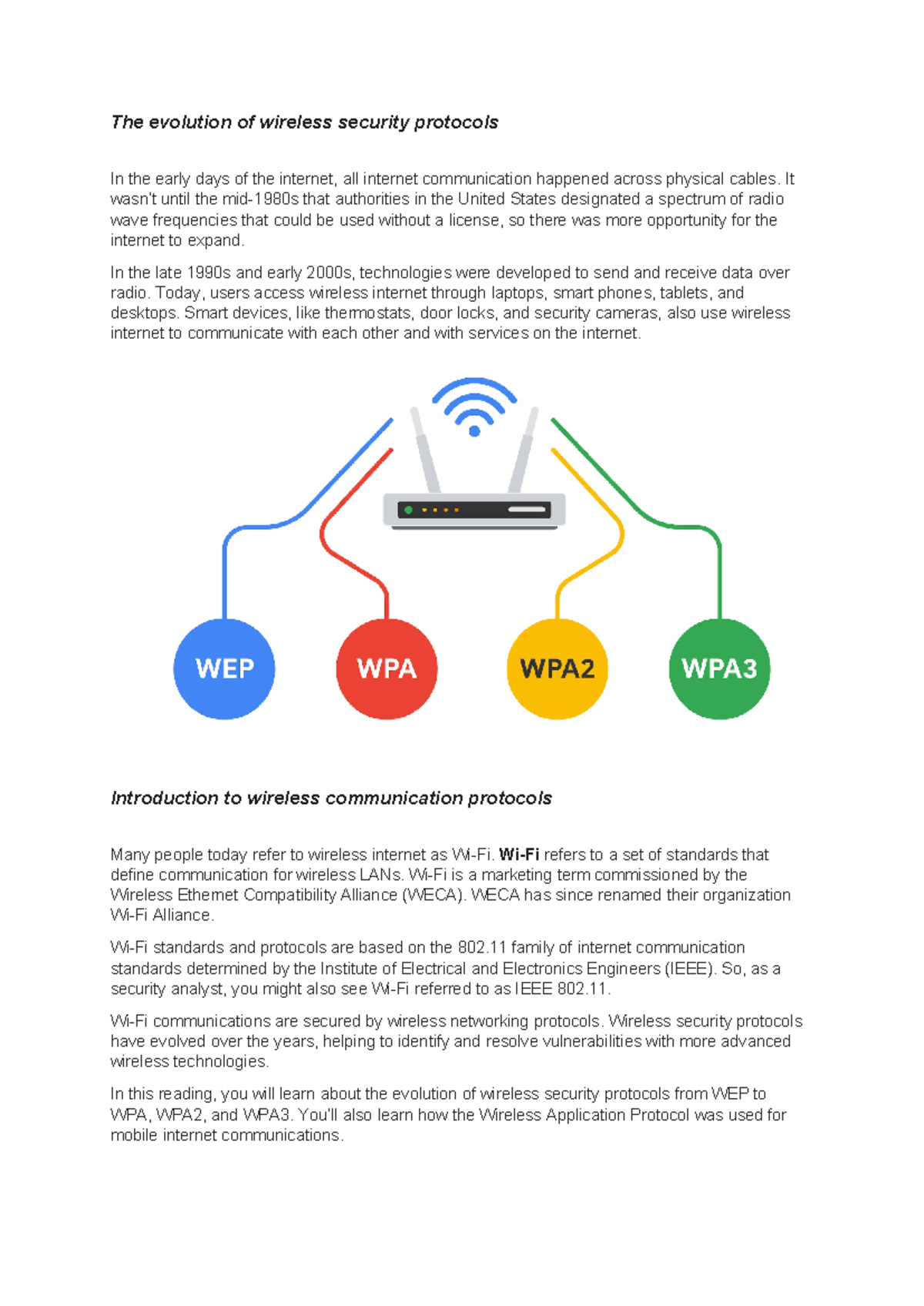 The evolution of wireless security protocols - It wasn’t until the mid ...