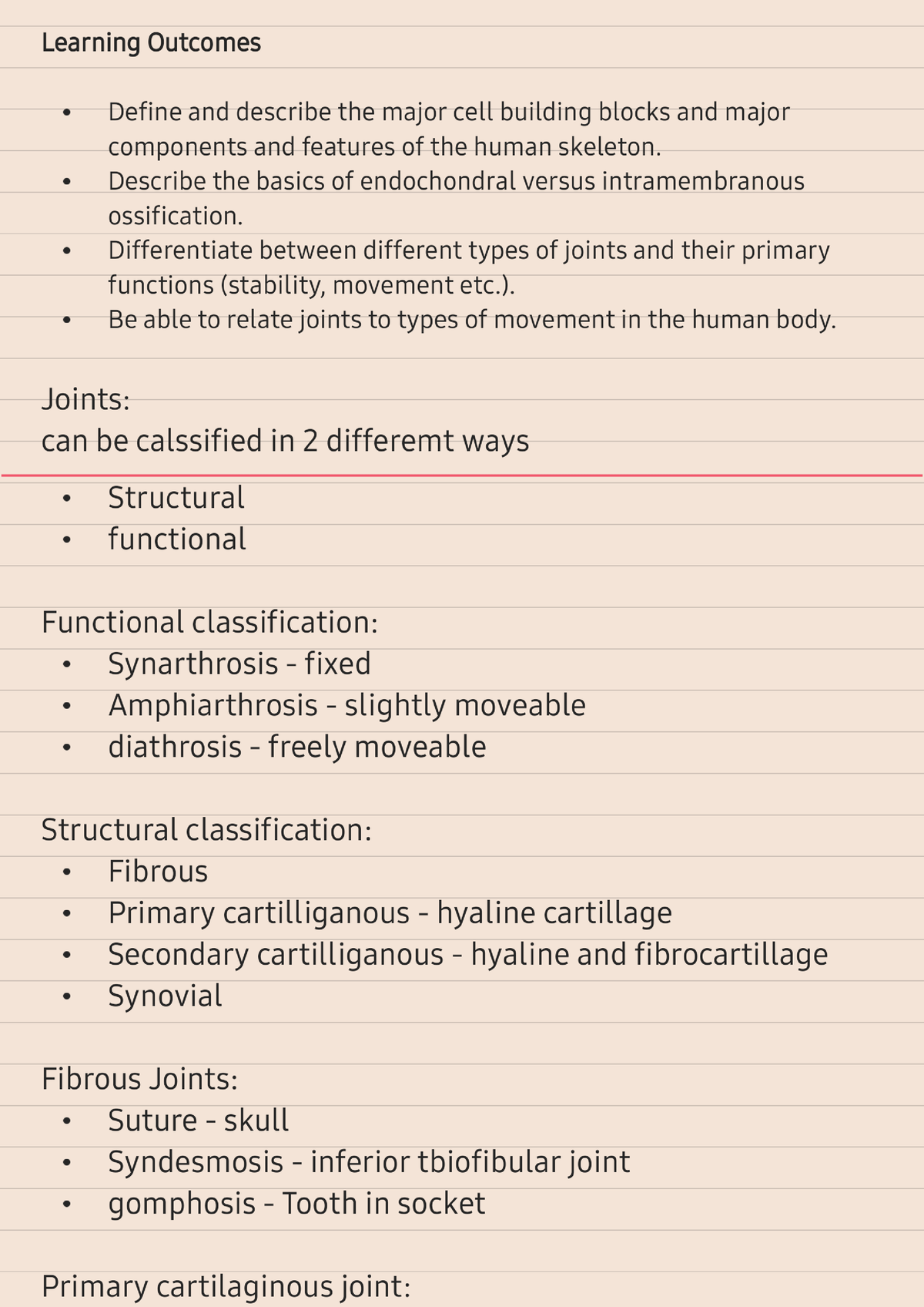 SOM2 bones and joints 221212 222522 - A100 - Studocu