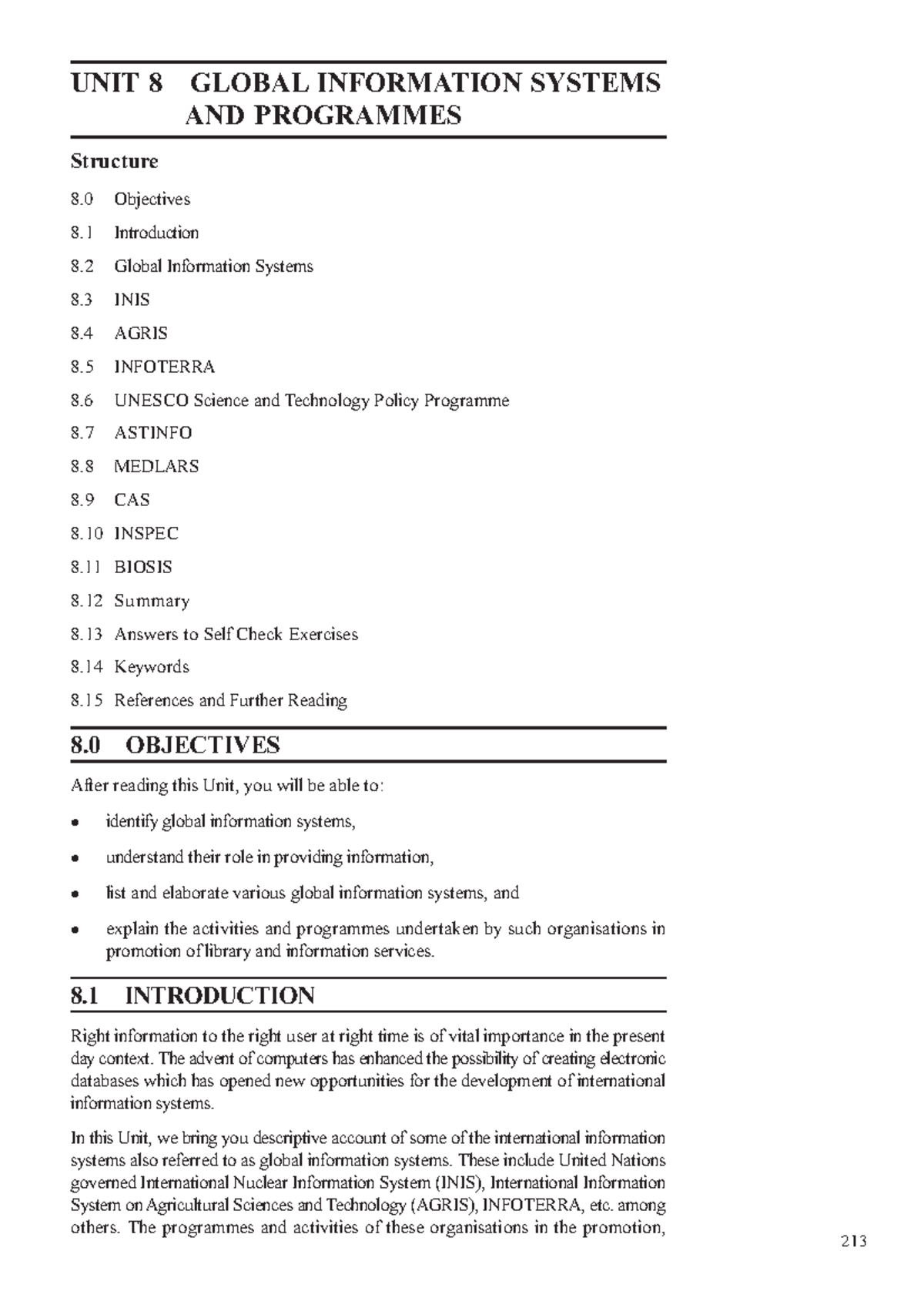 INIS, Inspec - Essay - Global Information Systems and Programmes UNIT 8 ...