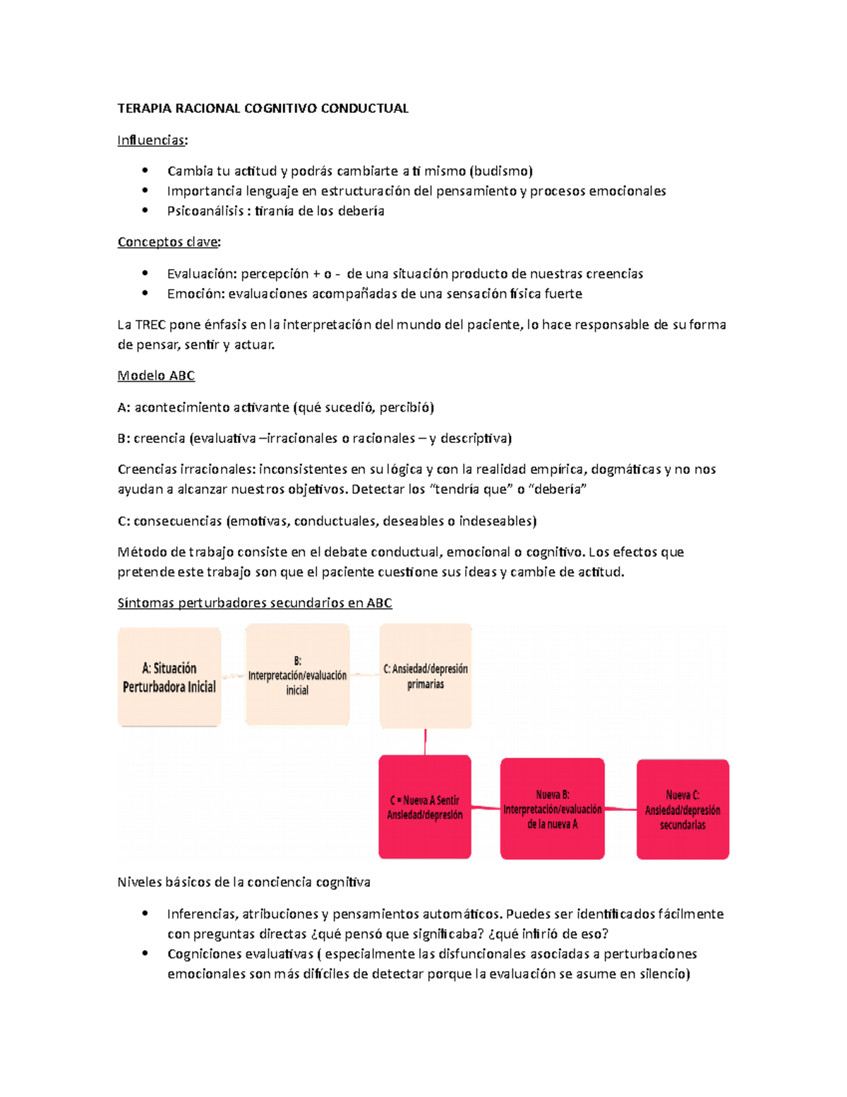 Resumen Terapia racional emotiva (Ellis) TERAPIA RACIONAL COGNITIVO