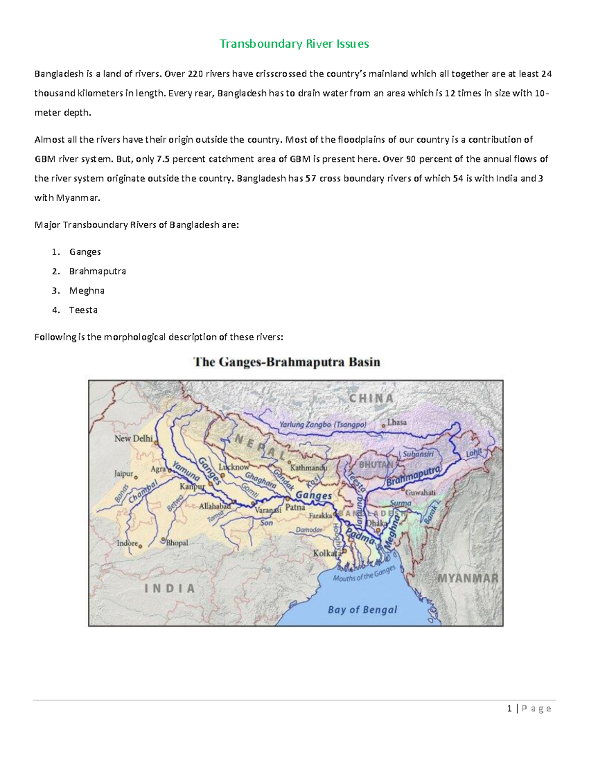 Transboundary River Issues (modified sahil) - Transboundary River ...