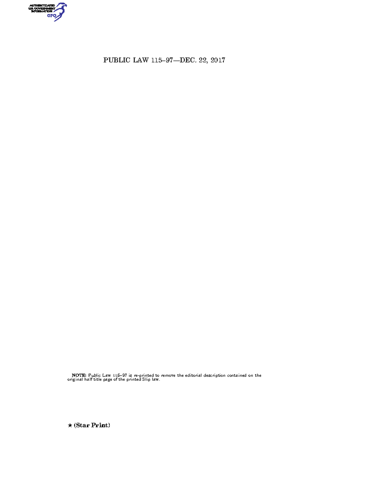 PLAW-115publ97 - N/A - PUBLIC LAW 115–97—DEC. 22, 2017 NOTE: Public Law ...