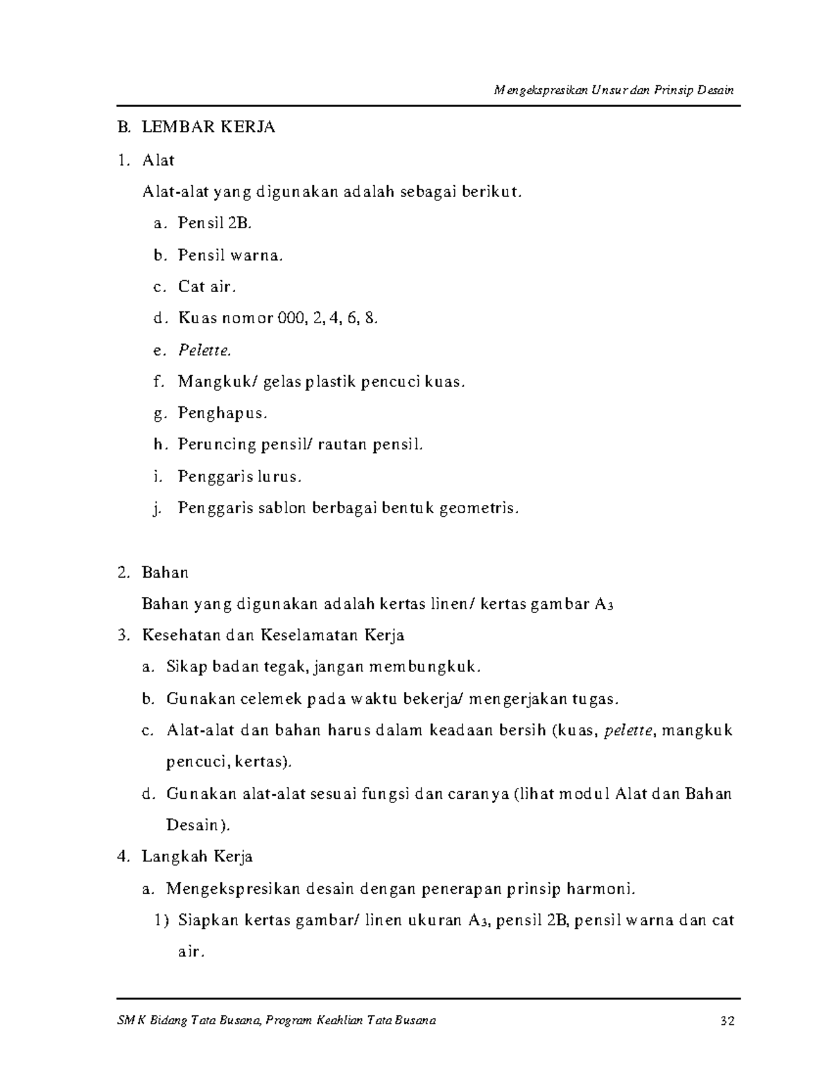 Soal Unsur Desain SMK Busana Penilaian Pembelajaran Kejuruan - B ...