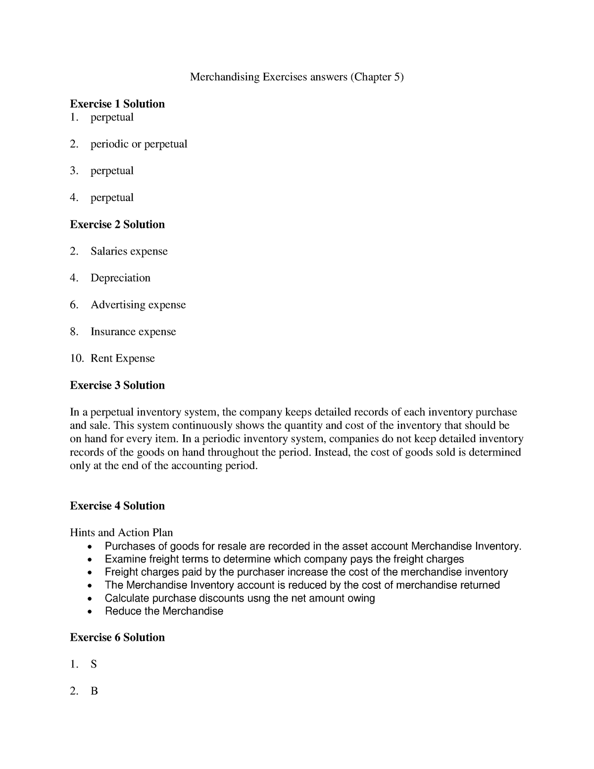 Pdfcoffee - Notes - Merchandising Exercises answers (Chapter 5 ...