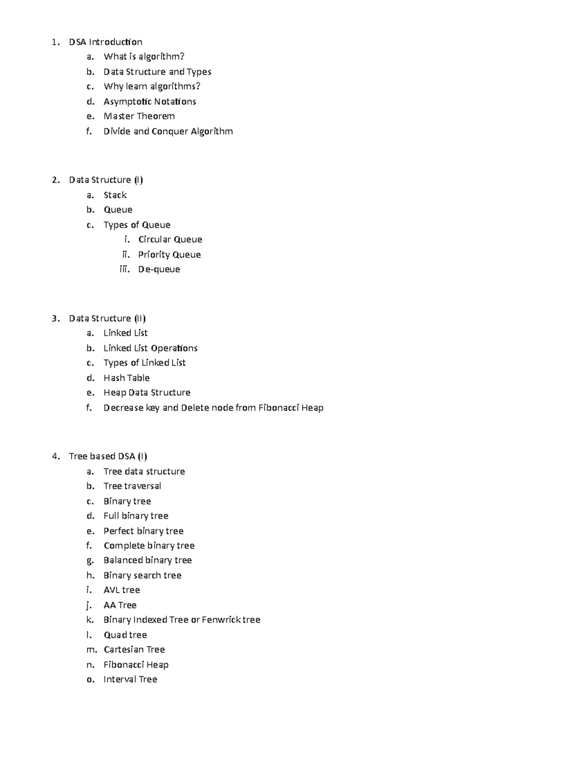 DSA Introduction - About summary of Content - DSA Introduction a. What ...