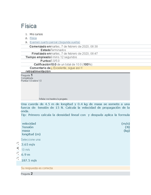 Examen Física Semana 1 - Examen Semana 1 Fisica Utel - Studocu