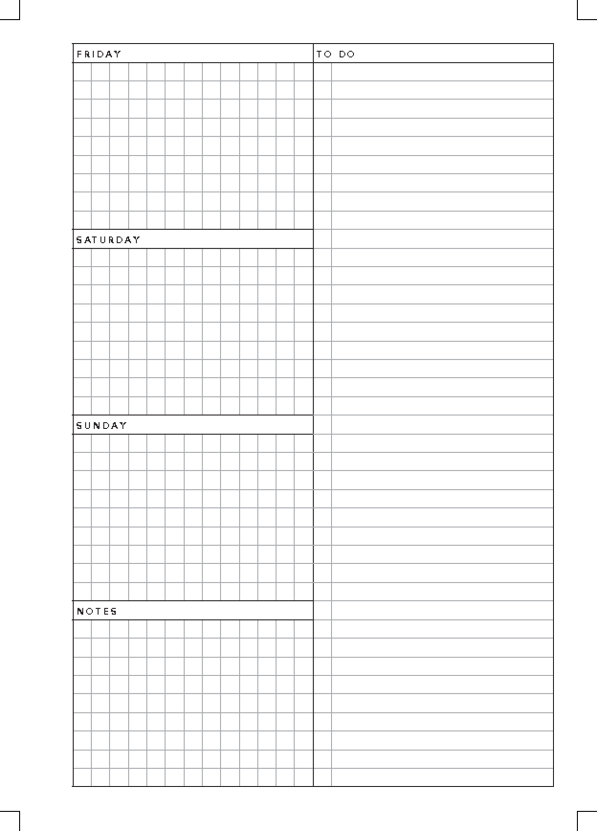 A5-Weekly Planner-True Size - Strategic Management - F R I D A Y T O D ...