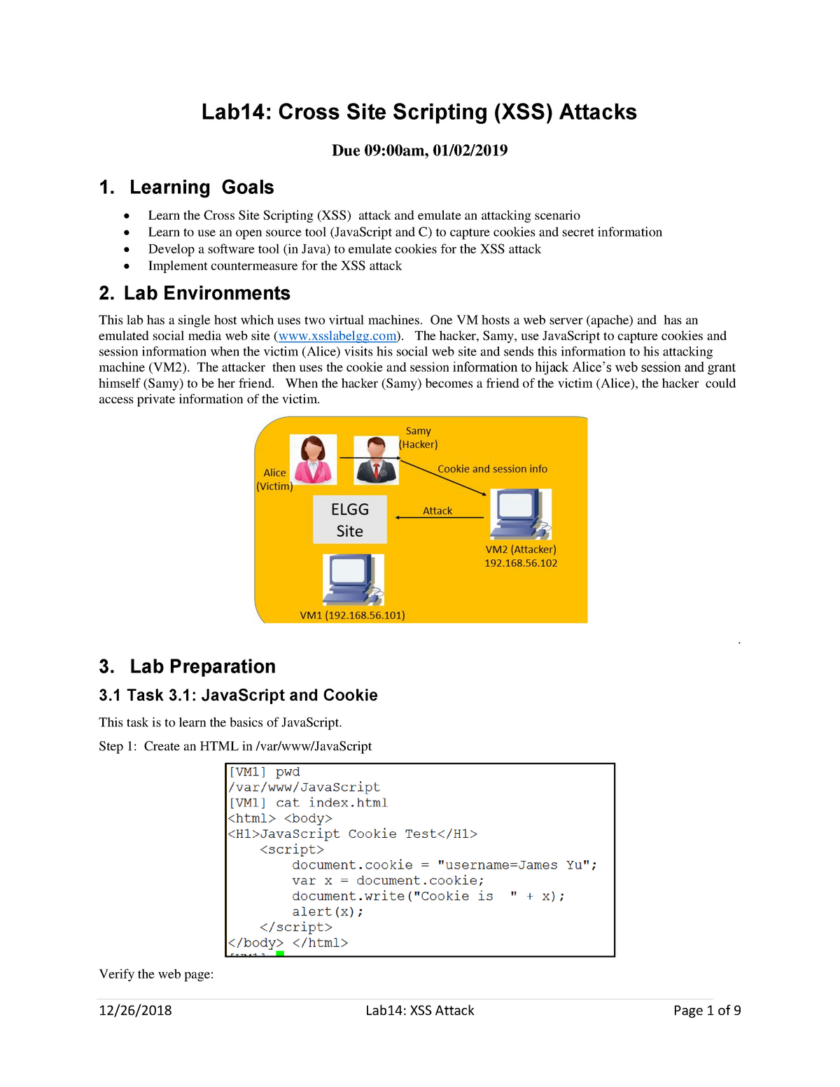 Lab15 Cross Site Scripting 2019 09 29 11 07 51 513 Lab14 Cross Site Scripting Xss Attacks Due Studocu