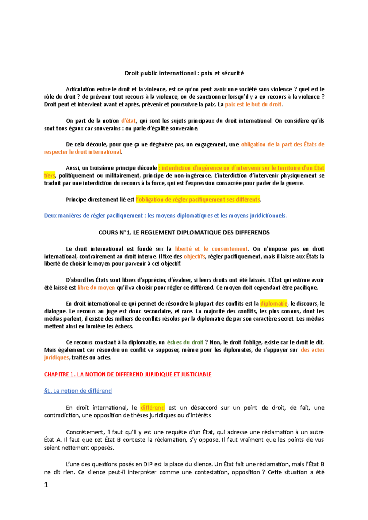 dissertation juridique sur le droit international public