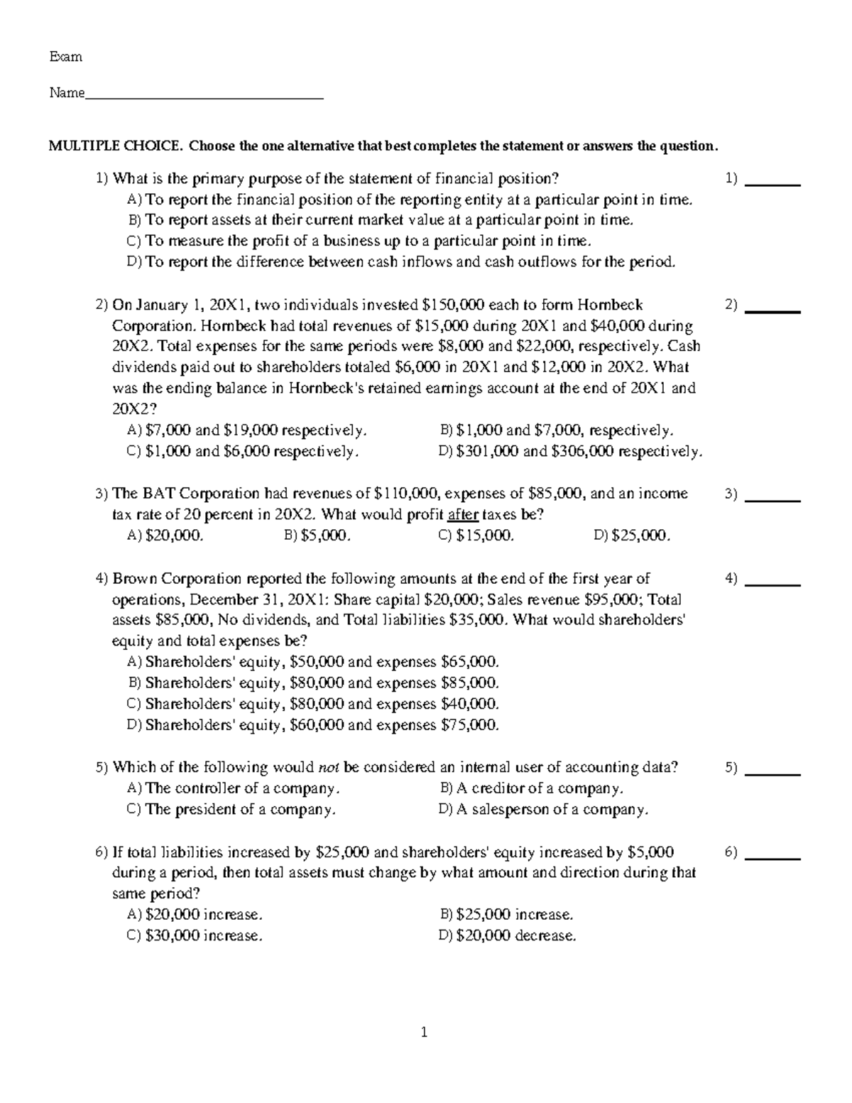 Test Bank For Financial Accounting 6th Canadian Edition By Libby - Exam ...