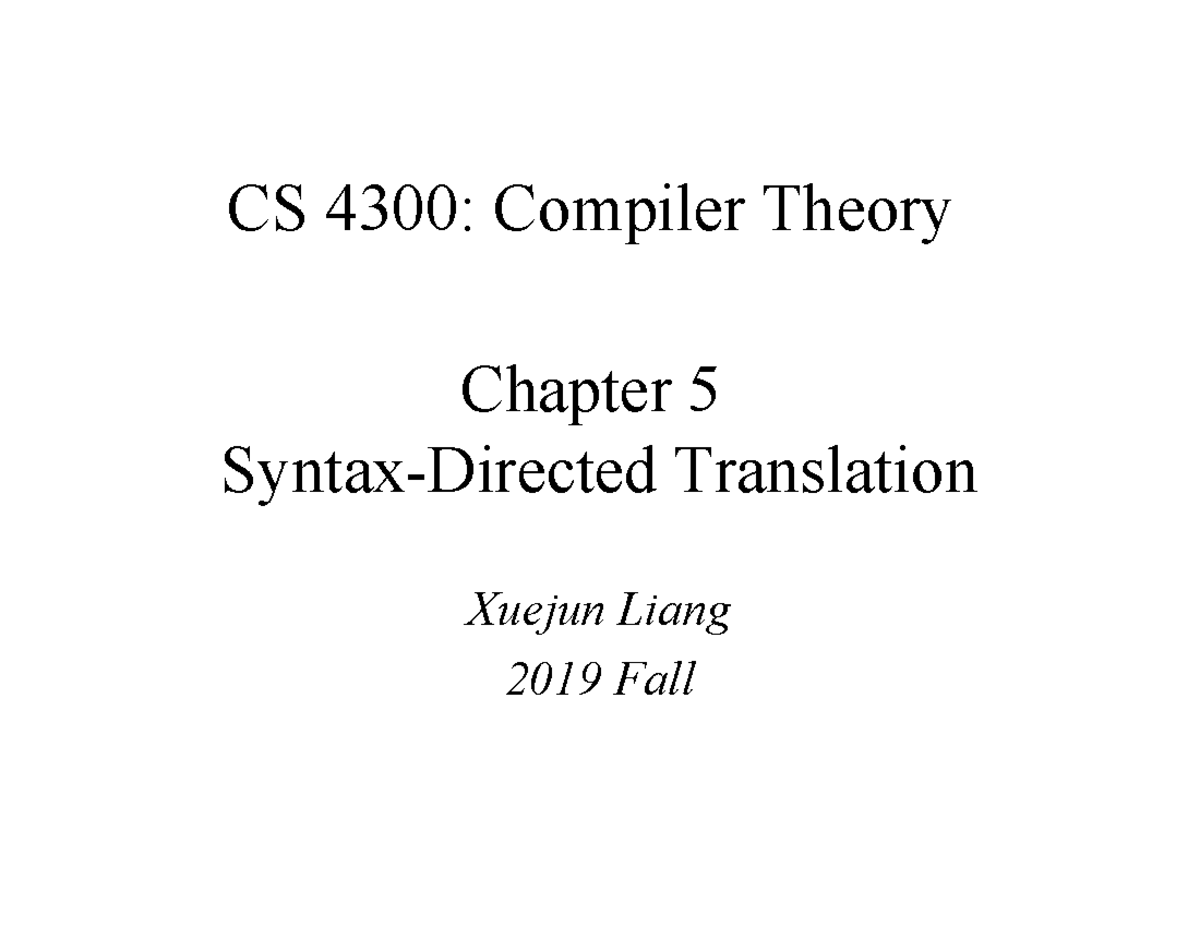 Ch5a - Digital Image Processing - CS 4300: Compiler Theory Chapter 5 ...