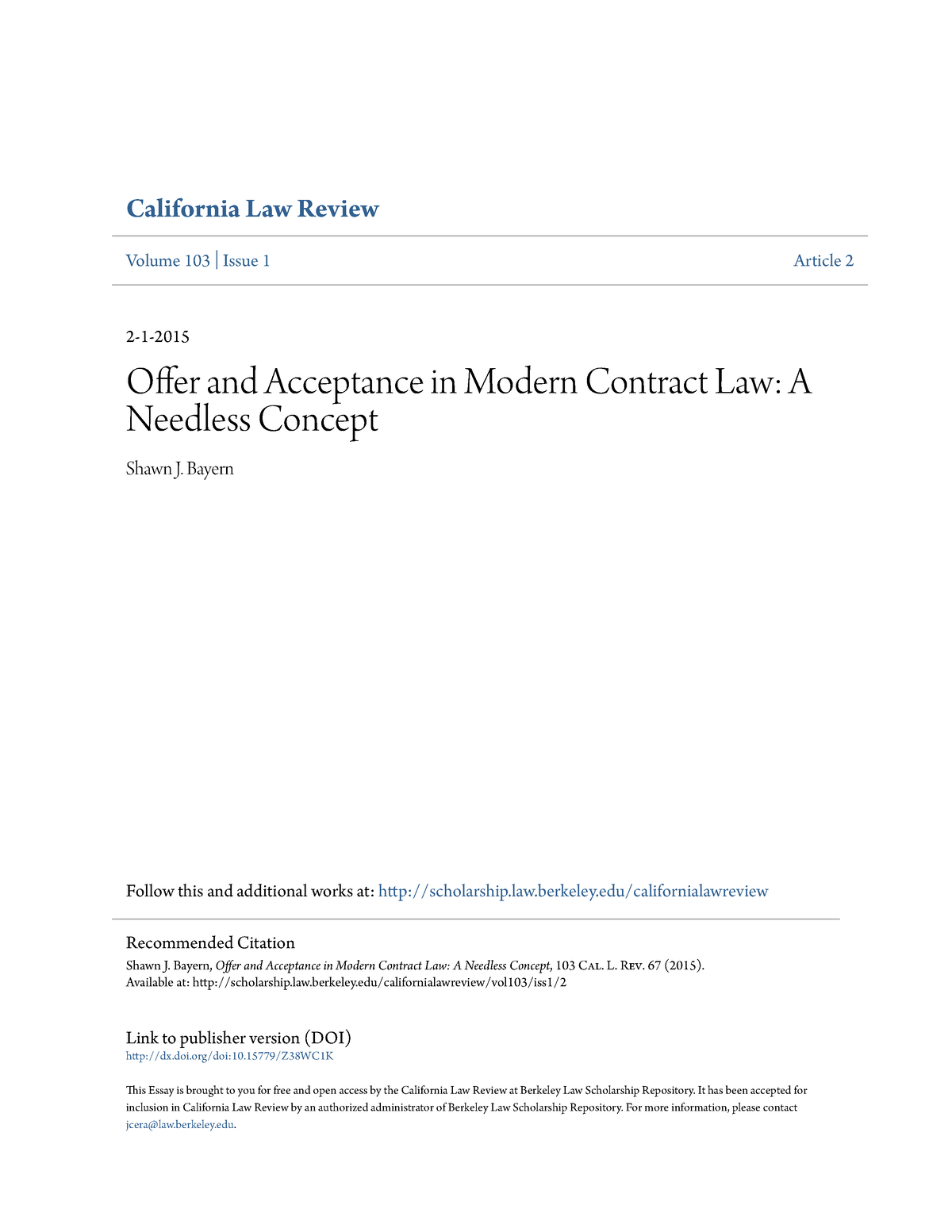 offer-and-acceptance-in-modern-contract-law-california-law-review