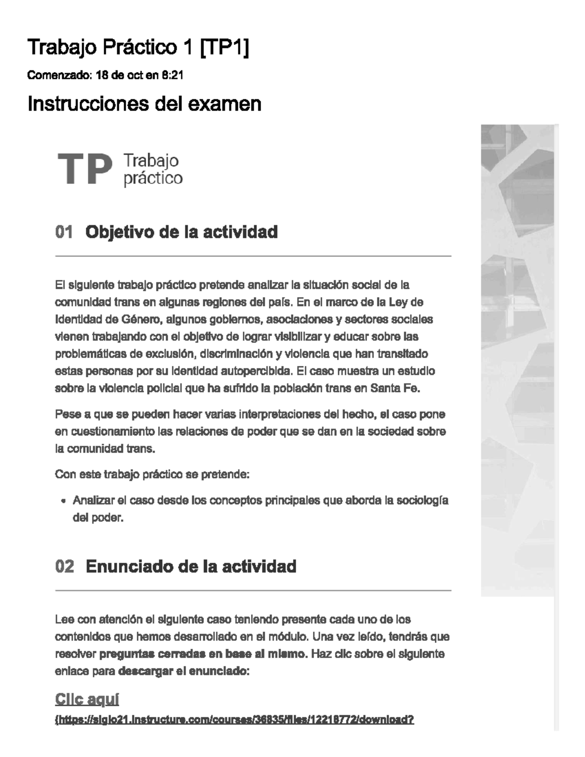 TP1 90% - TP1 aprobado con 90% - Trabajo Práctico 1 Comenzado: 18 de ...