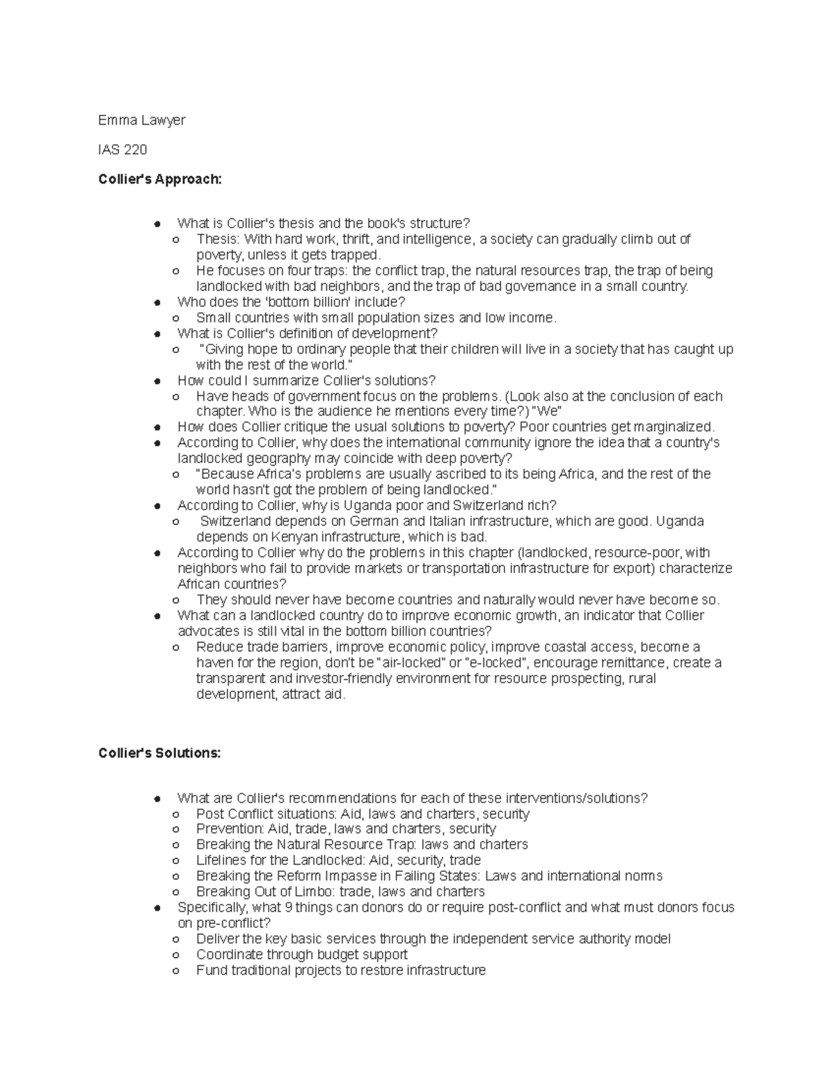 Collier - Emma Lawyer IAS 220 Collier's Approach: What is Collier's ...