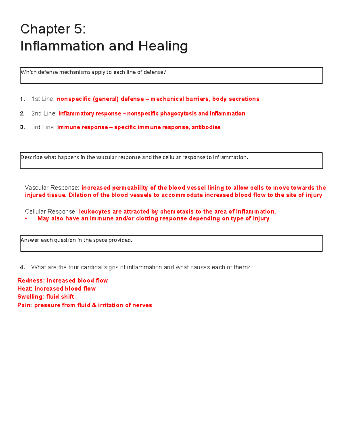 Ch 5 Review- Inflammation And Healing - Which Defense Mechanisms Apply ...