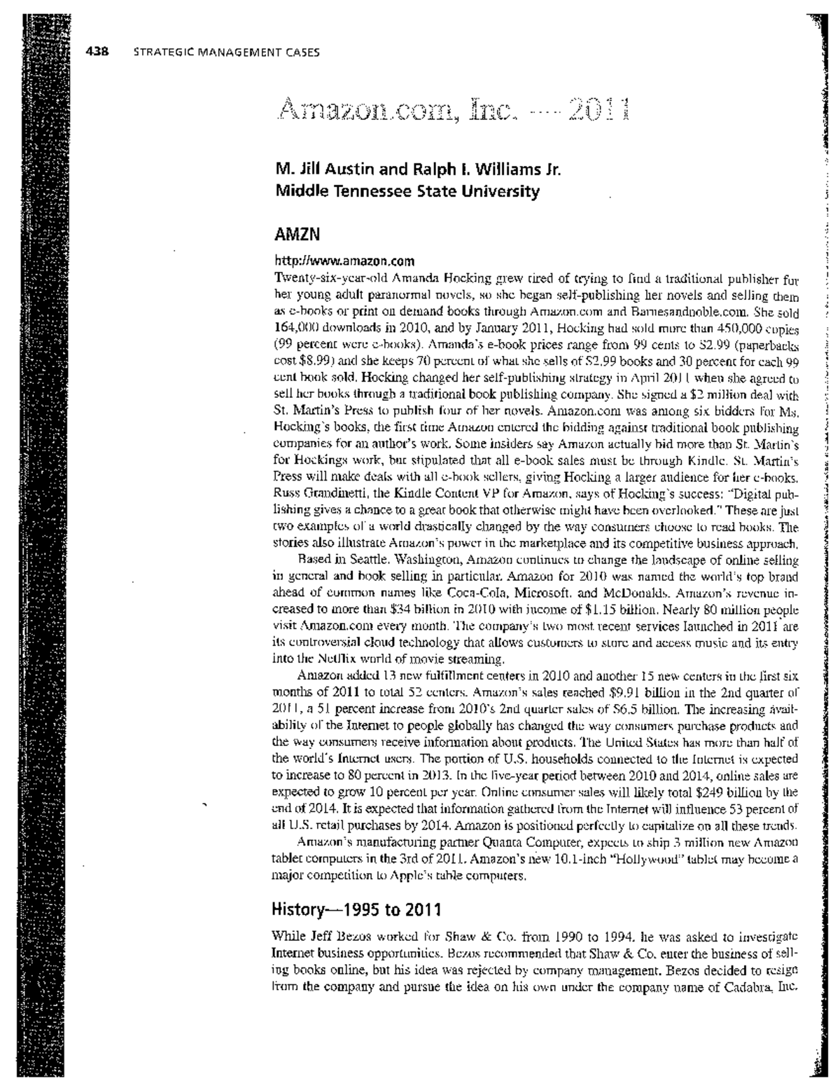 3. Amazon Inc Case about business strategy Strategic Entrepreneurship