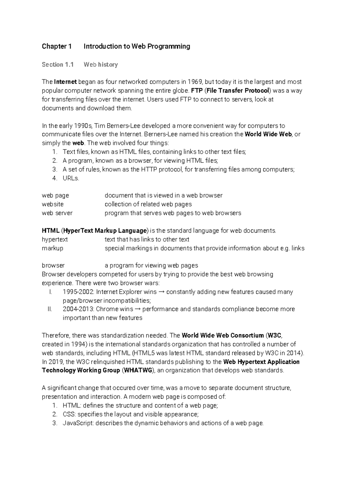 Chapter 1: Introduction to Web Programming (Zybook) - Chapter 1 ...