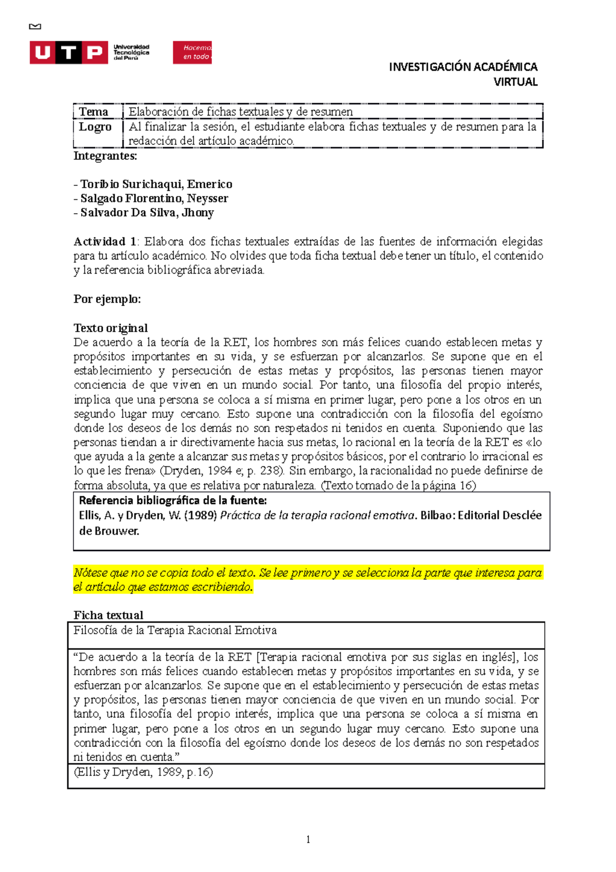 S9 Tarea Fichas Textuales Y De Resumenfichas Textuales InvestigaciÓn AcadÉmica Virtual Tema 0127