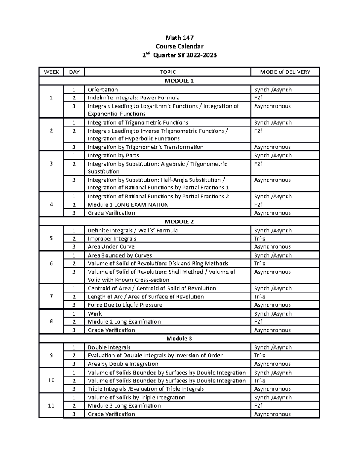 Math-147- Course- Calendar-Q2-2022 2023 - Math 147 Course Calendar 2 nd ...