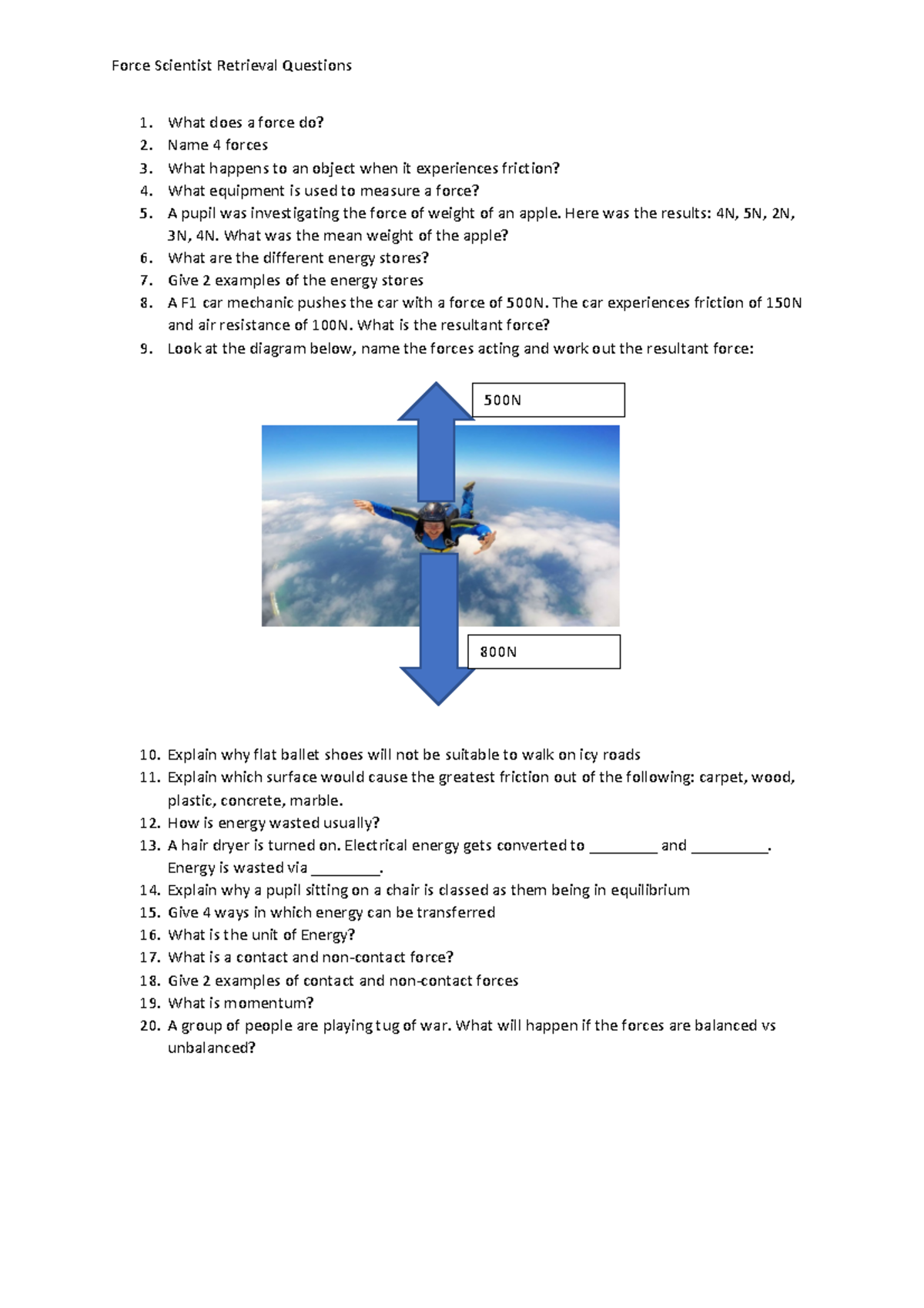 Force scientist - good practice material. - Force Scientist Retrieval ...